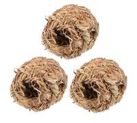 SEWOART Natural Woven Grass Hideout Nest for Small Pets 3Pcs Set - Hamster Rabbit Guinea Pig Toy Bed 3.5X3.5X4In Durable Straw House