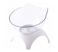 SEWOART Neck Protective Cat Bowls Stand Tilted Food Bowl Pet Supplies White Single Bowl Rack