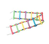 SEWOART Parrot Swing Toy 12 Steps Ladder Bird Ladder for Parakeets Cockatiels Natural Wood Random Color