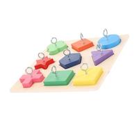 SEWOART Parrot Toy Colorful Wood Blocks Interactive Educational Bird Toy for Budgies and Talking Birds Random Design