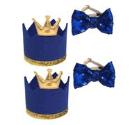 SEWOART Pet Birthday Hat Set with Bow Tie Lightweight Non Irritating Crown for Dogs and Cats Multiple for All Pets Reusable and Easy to Clean Party Decorations for Celebrations and