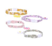 SEWOART Pet Cat Collar Set Daisy Flower Pendant 4pcs Quick Fit Calming Collar Suitable for Parties Daily Wear