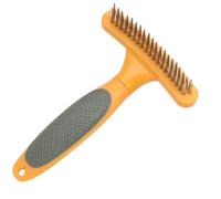 SEWOART Pet Grooming Rake with Double Row Teeth for Dogs and Cats Ergonomic Non-slip Handle Dematting Brush for Shedding and Hair Removal Sturdy Material Pet Hair Comb for Home and Salon