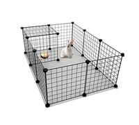 SEWOART Pet Iron Cage for Small to Medium Dogs and Rabbits 35x35 Cm 8pcs Metal Folding Pet Pen Outdoor Use Cage for Cats