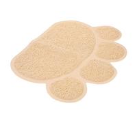 SEWOART Pet Paw Shape Cat Litter Mat Non Slip PVC Absorbent Pet Food Placemat for Dogs Cats Puppies Kittens Compact Easy to Clean Pink