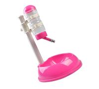 SEWOART Pet Water Dispenser with Bowl Automatic Feeder Dog Food Holder Anti-slip Base Capacity for Dogs Easy to Clean Rose Red