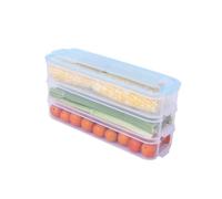 SEWOART Plastic Multi Layer Crisper with Lid Rectangular Food Storage Container Set 3 Boxes + 1 Lid Versatile Kitchen Organizer for Meal Prep Leftovers & Snacks Color