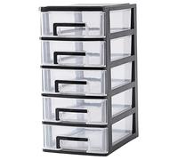 SEWOART Plastic Storage Drawer Organizer Box Large Capacity Plastic Desk Storage Unit with 5 Drawers to Keep Things Neat and Orderly for Sewing Supplies and Jewelry for Vanities