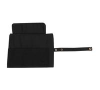 SEWOART Portable Canvas Watch Roll Bag for Watch Strap Storage and Pen Organiser, Compact When Rolled Closed, Sturdy Black Canvas Material, for Students and Travel
