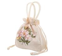 SEWOART Portable Purse Bag with Embroidered Pattern, Small Drawstring Handbag for Women, Featuring Silk Material and Proper Capacity, for Party or Dating Occasions a Simple