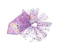 SEWOART Purple Pet Birthday Tutu with Cone Hat and Bandana Bib for Cats and Small Dogs Soft Comfortable Easy to Clean Party Costume Accessories for Festive Celebrations and Photo Sessions