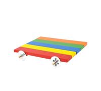 SEWOART Rainbow Wooden Hamster Climbing Toy Small Pet Accessory for Exercise Squirrel Guinea Pig Bird Parrot