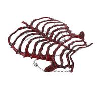 SEWOART Realistic Red Halloween Skeleton Costume Accessory with Hollow Rib Cage Design, Lightweight Plastic Bone Harness for Day the Dead and Horror Themed Party