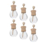 SEWOART Refillable scent diffuser 6pcs glass aroma bottles with clip, 10ml compact diffuser for car and air conditioner, ideal for aromatherapy and daily use