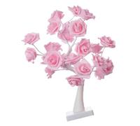 SEWOART Romantic Pink LED Rose Tree Table Lamp with Gentle Glow, Pe Material Night Light for Bedside Use, Battery Operated with 3aa (not Included), for Christmas and Valentine's Day Decor