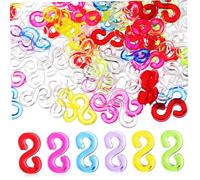 SEWOART Rubber Band S Clips for Loom Bracelet Making Kit Assorted Transparent and Colored Plastic Connectors DIY Jewelry Accessories for Bracelets Necklaces Rings and Keychains Creative
