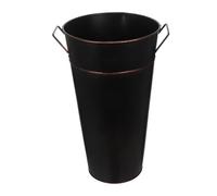 SEWOART Rustic Metal Firewood Bucket with Handles Iron Log Holder for Fireplace and Campfire Storage Multipurpose Tall Coal Container and Woodpile Organizer for Indoor Outdoor Use