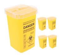 SEWOART Sharps Collection Bin 5pcs Yellow Multi-purpose Razor Disposal Container Salon Waste Needle Storage Box for Travel Single Use Sharps Safe