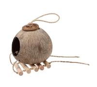 SEWOART Sleeping Birdcage Straw Nest Coconut Shell Birdcage Hanging Nest Decorative Bird Bed for Small Birds