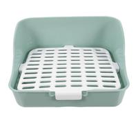 SEWOART Small Litter Box Corner Rabbit Litter Tray Abs Material Elegant Style Four-corner Structure Ample Space Comfortable Environment Pet Potty Trainer for Ferret and Chinchilla