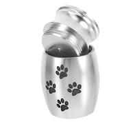 SEWOART Small Pet Urn for Ashes Silver Alloy Memorial Cinerary Container for Dogs Cats Compact Keepsake Urn for Remembrance of Beloved Pets