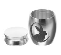 SEWOART Small Stainless Steel Bunny Urn for Ashes with Seal Lid Lightweight Mini Keepsake Memorial Box for Pet Rabbit Cremation Decorative Ashes Container for Cherished Memories