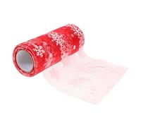 SEWOART Snowflake Tulle Gauze Roll Red 15cm x 10yards Decorative Tulle Yarn Wedding Decorations Christmas Wrapping