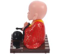 SEWOART Solar Powered Monk Figurine Shaking Head, Plastic Desktop Ornament for Car Decorations and Desks, Suitable, Unique Executive for Meditation and Fun