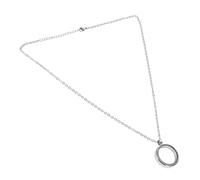 SEWOART Stainless Steel Pendant Round Key Locket Memory Necklace Pet Hair Memorial Charm Pendants Charms Making Women Open Bezels for Resin Jewelry Silver Glass