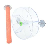 SEWOART Standing Stick Bird Toy Wheel Cake Parrot Foraging Wheel Bird Training Toy Easy Assembly Random Color