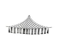 SEWOART Stuffed Animal Hammock Toy Organizer Black Triangular Handwoven Hanging Plush Toy Net for Boys and Girls Room Wall Storage Nursery Organizer