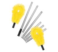 SEWOART Telescopic Gutter Cleaning Brush with Extendable 6-section Pole, Adjustable Yellow Brush Heads, Roof and Downspout Cleaning Tool for Ground Use