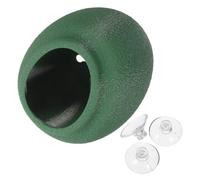 SEWOART Terrarium Habitat Stability Cup Suction with Egg-shaped Frog Spacesaving Design, Green Plastic Mini Aquarium Tank and Toad and Turtle, for Desktop Biological Observation