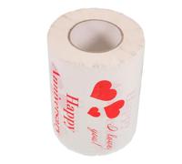 SEWOART Toilet Paper Roll Soft Wood Pulp Material with Heart Patterns Valentine Water Absorbing and Clog-reducing Features Single Printed Roll for Valentine Day for Dorm and Office Use