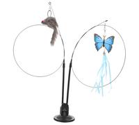 SEWOART Two-headed Cat Toy Sucker Kitten Teaser Stick Interactive Play Toy for Indoor Cats