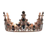 SEWOART Vintage Rhinestones Crown Headdress Brown Alloy Classic Crown Rhinestone Decoration, Elegant Bridal Hairpiece for Women Wedding Accessories for Wedding Ceremony