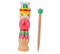 SEWOART Wooden Braider DIY Weaving Toy for Boys and Girls Mini Knitting Machine Hand-Painted Patterns Yarn Wool Knitting Doll Tool for Creative Play