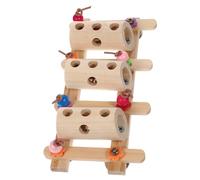 SEWOART Wooden Parrot Toy Bird Cage Accessories Mother Feeding Bucket Bird Feeding Toy