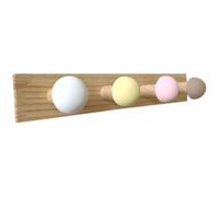 SEWOART Wooden Wall Mounted Coat Hanger Rack with 4 Hooks for Robes | Minimalist Contemporary Style, Smooth Edges and Surface, Strong Bearing Capacity, Gentle on Fabrics for Foyer Storage
