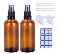 Sewokon 2pcs amber glass spray bottles 100ml travel bottle small brown empty atomiser for toiletries
