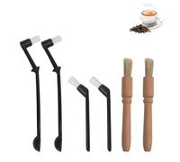 Sewokon 6PCS Coffee Brush Set, Coffee Machine & Grinder Cleaning Brushes, Wood & Plastic, Brown