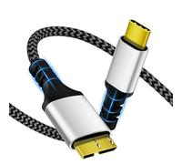 Sewowibo 10Gbps Micro B To USB C Cable,2m Nylon USB C To Micro B Cable,Usb 3.1,USB C Male To MicroB Male,External Hard Drive Cable Compatible With Toshiba,Seagate,WD,Galaxy S5/Note 3,HDD