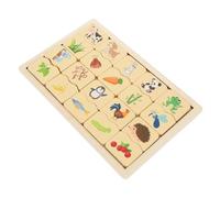 Sewroro 1 Set Wooden Animal Matching Puzzle Educational for Mind Stimulating Pairing Game Safe Construction Enhance Cognitive Skills and Memory Recognition
