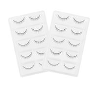 Sewroro 10 Pairs Short Dense Crossed False Eyelashes for Women, Natural Chic Makeup Accessory, Double Eyelid Support, Lightweight Beauty Lashes for Daily Use