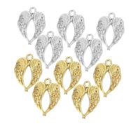 Sewroro 100pcs Angel Wings Charms for DIY Jewelry Making Metal Pendants in Gold and Silver Lightweight Craft Accessories for Bracelets Necklaces Earrings Travel-friendly Design