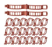 Sewroro 100pcs Brown Plastic Plant Support Clips for Vegetable Vines and Tomato Stems, Garden Flower Vine Clamps for Outdoor Plant Stem Fixing and Grafting
