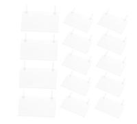 Sewroro 100pcs Clear Plastic Label Holders with Double-Ear Clip Wire Shelf Price Display Tags Secure Snap Lock Design for Retail Merchandise Sign Display Storage Bins and Basket Racks