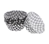 Sewroro 100pcs Paper Cupcake Cases, Black and White Checkered Muffin Cases for Baking, Cupcake Baking Cups for Wedding Christmas Holiday Birthday Party Decoration