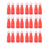 Sewroro 100pcs Red Finger Toothbrushes for Prisons and Nursing Homes - Soft Bristles Mini Oral Cleaning Brushes for Adults, Portable Manual Gum Care Tools