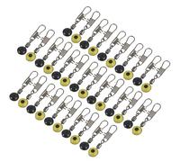 Sewroro 100pcs Space Bean Connector Fishing Sinker Slide Fishing Line Sinker Slider Yellow Stainless Steel Anti-corrosion Quick Attachment for Bait in Fast and Deep Water
